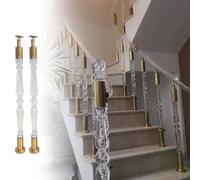 Balaustre per scale moderne in acrilico dorato - 2 pali trasparenti per ringhiera interna 80 cm colonne decorative per montaggio a pavimento elegante aggiornamento scala