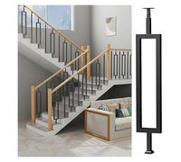Balaustre per Scale, Ringhiera per Scale, Kit di balaustre for scale interne, ringhiera for scale da veranda, inclinabile e regolabile, montaggio laterale/a pavimento(Black Floor Mount,H 50in/127cm)