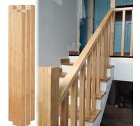 Balaustre quadrate in legno per staise - 100,1 cm di altezza naturale per balcone, terrazza, corridoio - 18 aste per ringhiera per gradini
