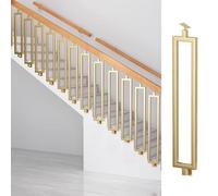 Balaustre rettangolari per scale in ferro cavo dorato personalizzabili Supporto regolabile Ringhiera per scale Post Sistema corrimano per scale interne Perfetto per la decorazione domestica