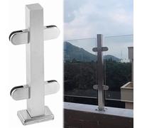 Balaustrino per ringhiera in vetro argento, kit di staffe per ringhiera in vetro, vetro per terrazze/piattaforme/casa/balcone 1 pezzo (montante intermedio, 95 cm/37,4")