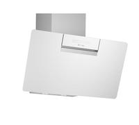 Balay, 3BC587GBH - Campana decorativa da parete inclinata, 80 cm, estraibile, controllo touch, possibilità di ricircolo, vetro bianco