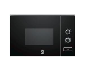 Balay - Microonde integrabile, altezza 38 cm, 5 potenze, Aqualisis, piatto girevole 25,5 cm, vetro nero, 3CP5002N3