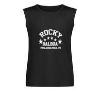 Balboa Rocky Movie Boxing Gym Training Men's Sleeveless T-Shirt Black Graphic Unisex Vests Top Tee Shirt S