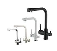 Balck del Rubinetto filtrato da Cucina con aderenza in Ottone per purificatore in Ottone Doppio spruzzatore per Bevanda a Pino del lavandino del lavandino del lavandino Torneira (7-Nero)