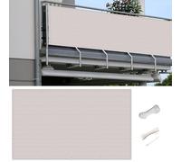 Balcone 1,2 x 5,4 m - Tenda parasole resistente alle intemperie con fascette fermacavi, facile da pulire, barriera contro il vento, soluzione bianca per esterni per terrazze e balconi