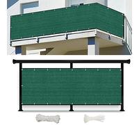 Balcone 100 x 400 cm Protezione dal vento e dal sole fascette verde scuro incluse per condominio e terrazza Soluzione privacy esterna durevole e facile da installare