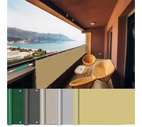 Balcone 180 x 350 cm resistente alle intemperie privacy baldacchino con occhielli, lacci in nylon e corda, facile da pulire, per giardino, campeggio e tempo libero, colore crema