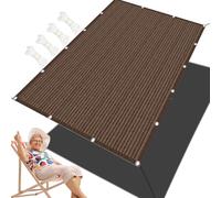 Balcone 380 x 440 cm, traspirante, protezione da sole e vento, resistente agli strappi, per patio, giardino, balcone, soluzione ombreggiante per esterni, colore marrone