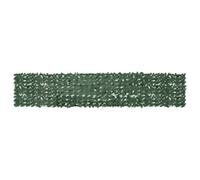 Balcone 400x75 cm con foglie verde scuro, schermo privacy terrazza in polietilene e tessuto, blocca la luce del sole mentre lascia circolare l'aria