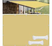 Balcone color crema, 1 x 1,5 m, protezione UV, resistente agli strappi, impermeabile, leggero, con occhielli e 4 corde gratuite per tenda da giardino/pergola.