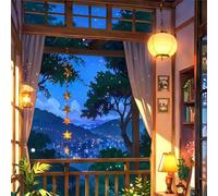 Balcone della città degli anime 90 Pezzi Puzzle, 90 pezzi puzzle Classico per adulti, Fai Da Te Giochi Educativo e Giocattoli Sfida, Intrattenimento Creativo, Puzzle Impossible