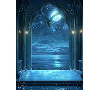 Balcone Diamond Painting Kit Completo Diamantini Crystal Art Il Cielo Stellare 5D Disegni con Perline da Attaccare, DIY Passatempo Adulti Pittura Diamante Principianti Decorazioni Parete 45x60cmF-654