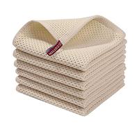 Balcone & Falcon, 100% cotone cialda da cucina, strofinaccio, strofinaccio, per la cucina, ideale per la casa, 30,5 x 30,5 cm, set di 6 pezzi, beige