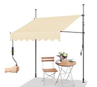 Balcone impermeabile da 300 cm senza trapano a scomparsa baldacchino con manovella maniglia UV protegge dal sole all'aperto riparo dal sole (colore: bianco)