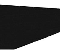 Balcone per esterni, protezione UV, recinzione da giardino, 0,8 x 3 m, HDPE, con asole in metallo, opzioni di altezza da 0,6 m a 1,2 m, colore nero per la protezione dei dati.