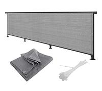 Balcone - Protezione UV Parasole, HDPE Outdoor Fence Cover, 0.7x8.5m Grigio, Ideale per Patio, Giardino e Balcone Soluzioni Privacy