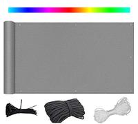 Balcone resistente alle intemperie, 150 x 1000 cm, protezione UV con fascette e cordino, per patio, giardino e uso esterno, colore grigio, copertura per la privacy per un maggiore comfort all'aperto