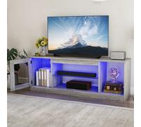 BALCONERA Mobile per TV con Luci LED Ambientali, Ripiani Regolabili e Spazio di Archiviazione, Compatibile con TV Fino a 50 Pollici [Mobile TV moderno e minimalista]Il mobile TV YITAHOME presenta un d