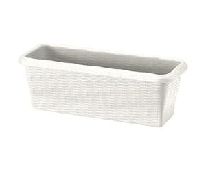 BALCONETTA RETTANGOLARE 'PAGLIA' cm 60x20x17,5 lt.11,5 - panna