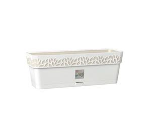 Balconiera Vaso Fioriera opera cloe bianco travertino 50 cm