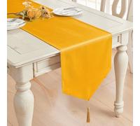 BALCONY & FALCON Runner da tavolo d'oro resistenti all'acqua e lavabili per la sala da pranzo, il caffè, la credenza, il ringraziamento all'aperto, il matrimonio e l'uso quotidiano Oro 35 x 130 cm