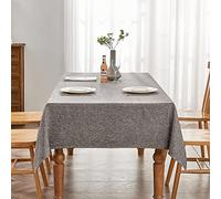 BALCONY & FALCON Tovaglia jacquard effetto lino, rettangolare, idrorepellente, per cucine, ristoranti, caffè, giardini, matrimoni e festival, 140 × 240 cm, grigio