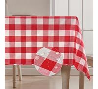 BALCONY & FALCON Tovaglie rettangolari a scacchiera utilizzabili su entrambi i lati resistenti alla piega Tovaglia idrorepellente a prova di perdite e lavabile per picnic, party, rosso 140 × 180 cm