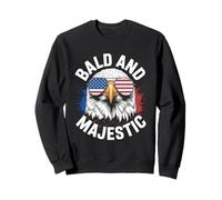 Bald And Majestic American Bald Eagle 4th Of July US Flag Felpa