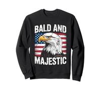Bald And Majestic American Bald Eagle 4th Of July US Flag Felpa