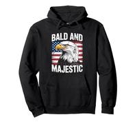 Bald And Majestic American Bald Eagle 4th Of July US Flag Felpa con Cappuccio