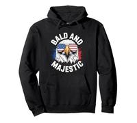 Bald And Majestic American Bald Eagle 4th Of July US Flag Felpa con Cappuccio