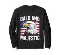 Bald And Majestic American Bald Eagle 4th Of July US Flag Maglia a Manica