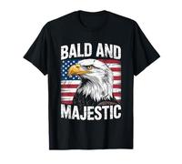 Bald And Majestic American Bald Eagle 4th Of July US Flag Maglietta