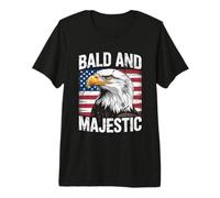 Bald And Majestic American Bald Eagle 4th of July US Flag Maglietta Premium