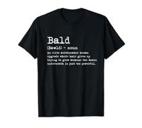 Bald Definition Smart Brain Power Funny Bald Maglietta