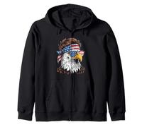 Bald Eagle 4th Of July Patriotic Eagle American Flag US Flag Felpa con Cappuccio
