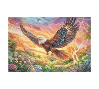 Bald Eagle Above Colorful Flower Field Puzzle 1000 Pezzi Per Famiglia E Amici Rompicapo Relax Pressione Ridotta Giochi Da Tavolo Per Serate in Compagnia Regalo Natale 2025 1000 PCS