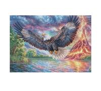 Bald Eagle Above Volcanic Eruption Puzzle 300 Pezzi Rompicapo Intelligente Educativo Sfida Logica Per Adulti Idea Regalo Festa Aziendale Per Dipendenti 300 PCS