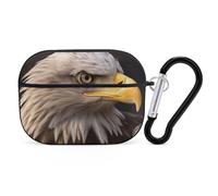 Bald Eagle AirPod Pro, custodia rigida antigraffio in policarbonato con portachiavi, accessorio per AirPod Pro 2°/1° custodia per donne e uomini, stile nero