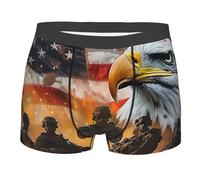 Bald Eagle American Flag Military And Soldier Style Boxer Uomo Trunks Morbido Uomo Pantaloncini Boxer Aderenti Intimo Maschile per Uomini Sportivi M