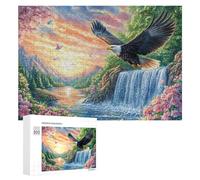 Bald Eagle And Waterfall with River Puzzle 300 Pezzi Per Adulti Relax A Casa Rilassamento Mentale Regalo Per Weekend 300 PCS