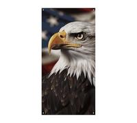 Bald Eagle Bandiera degli Stati Uniti Immagini Copertura della porta Primavera Estate Bandiera Appesa Portico Cartello Esterno Stagionale Vacanze Yard Decor per porta d'ingresso e portico