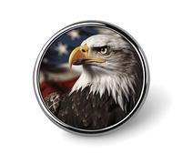 Bald Eagle Bandiera degli Stati Uniti Immagini Distintivo Rotondo Carino Smalto Spilla Spilla Spilla Personalizzata Abbigliamento Decorazione Unisex Badge Holder Cappelli Borse Camicie Decor