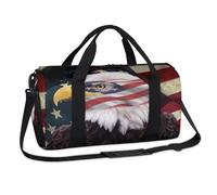Bald Eagle - Borsone sportivo con bandiera americana, per il fine settimana, casual, da viaggio, palestra, per bambini, ragazze, ragazzi, donne, uomini