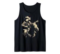Bald Eagle Cowboy Suonare Chitarra Cavaliere Cavaliere Western Rodeo Canotta