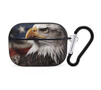 Bald Eagle - Custodia per AirPods Pro 2, antiurto, rigida, per donne e uomini, compatibile con custodia Airpod Pro di 2a/1a generazione, con portachiavi, nero