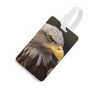 Bald Eagle Etichette per bagagli con carta d'identità, etichette resistenti per borse da viaggio, etichette impermeabili per valigie, zaini e custodie da viaggio, stile bianco