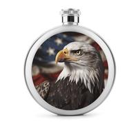 Bald Eagle - Fiaschetta da whisky con immagine della bandiera degli Stati Uniti, piccola fiaschetta portatile da viaggio, in acciaio inox, a prova di perdite, per feste di nozze, testimone dello sposo
