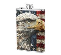 Bald Eagle - Fiaschetta tascabile con motivo a mosaico colorato, 236 ml, in acciaio inox, per papà, testimone dello sposo, matrimonio, viaggi, campeggio